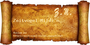 Zeitvogel Milán névjegykártya