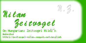 milan zeitvogel business card